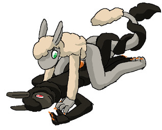 ambiguous_fluids anthro black_body black_fur dominant dominant_female entwined_tails female fur green_eyes grey_body grey_fur larger_female male male/female penetration penile penile_penetration penis_in_vagina pinned pinned_to_ground red_eyes size_difference smaller_male straddling submissive submissive_male tail tail_coil tan_body tan_fur vaginal vaginal_penetration wool_(fur) greenguycombine the_nature_of_predators cole_(greenguycombine) yvette_(greenguycombine) venlil_(the_nature_of_predators)