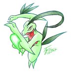 2_toes ambiguous_gender blue_eyes feet glowing green_body leaf leaf_tail looking_at_viewer simple_background smile smirk solo tail toes white_background yellow_sclera twilightvolt nintendo pokemon generation_3_pokemon grovyle pokemon_(species) signature