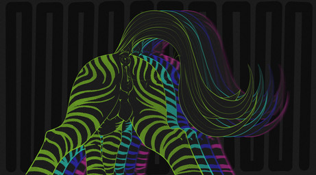 animal_genitalia animal_vulva anus bodily_fluids butt dock_(anatomy) dock_piercing equine_anus equine_genitalia equine_vulva female feral furgonomics furry-specific_piercing genital_fluids genitals hair low-angle_view piercing presenting presenting_hindquarters psychedelic raised_tail simple_background solo striped_body stripes tail teats vaginal_fluid_string vaginal_fluids vulva stray_prey hasbro my_little_pony fan_character forest_glade equid equine mammal zebra 2026 absurd_res chromatic_aberration digital_media_(artwork) hi_res