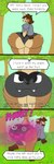 anthro black_body black_fur black_hair brown_hair clothing clothing_transformation fart forest forest_background fur gas hair living_underwear male nature nature_background plant red_eyes swirling_eyes tan_body tan_fur teasing text transformation tree underwear underwear_transformation unusual_fart dirtymac canid canine deer fox mammal absurd_res comic english_text hi_res