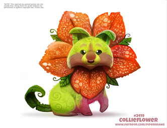 ambiguous_gender brown_body brown_fur feral flower fur green_body green_eyes green_fur humor leaf looking_at_viewer plant pun purple_body purple_fur simple_background smile solo text visual_pun white_background piper_thibodeau border_collie canid canine canis collie domestic_dog elemental_creature flora_fauna herding_dog mammal pastoral_dog sheepdog digital_media_(artwork) digital_painting_(artwork) english_text painting_(artwork) url