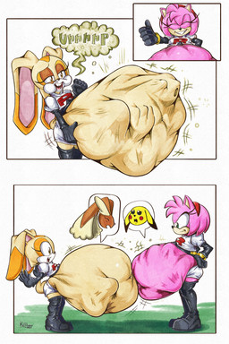 after_vore anthro belly big_belly clothing female female_pred gloves group handwear huge_belly overweight pink_body vore white_clothing killboo nintendo pokemon sega sonic_the_hedgehog_(series) team_rocket amy_rose cream_the_rabbit eulipotyphlan generation_1_pokemon generation_4_pokemon hedgehog lagomorph leporid lopunny mammal pikachu pokemon_(species) rabbit 2025 2:3 comic hi_res