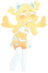 anthro antlers bell blush cat_bra cat_ear_headband cat_panties clothing curvy_figure female footwear hand_on_face horn simple_background smile socks solo white_background wings gumwins cartoon_network the_amazing_world_of_gumball penny_fitzgerald fairy hi_res