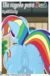 anus butt earth_pony equid equine female friendship_is_magic genitals hair hasbro hi_res horse mammal multicolored_hair my_little_pony patreon patreon_logo pony presenting pussy rainbow_dash_(mlp) ribiruby seductive solo text url