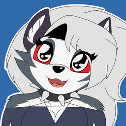 anthro bangs big_eyes breasts choker cleavage clothed clothing female female_anthro front_view happy jewelry looking_at_viewer necklace smile solo sadpanda1268 hellaverse helluva_boss mythology loona_(helluva_boss) canid canid_demon canine demon hellhound mammal mythological_canine mythological_creature 1:1 absurd_res bust_portrait digital_drawing_(artwork) digital_media_(artwork) flat_colors hi_res icon portrait