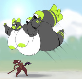 aircraft airship anthro belly big_belly big_breasts bloon bodyslam breasts duo female genitals impending_doom larger_male machine male male/female obese overweight shocked size_difference size_play smaller_female vehicle vulva vdisco bloons_tower_defense ninja_kiwi dart_monkey_(bloons) zeppelin_of_mighty_gargantuaness aeromorph haplorhine living_aircraft living_airship living_machine living_vehicle mammal monkey primate absurd_res hi_res