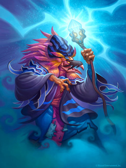 ambiguous_gender anthro beak blue_background clothing feathers feet holding_object holding_staff magic magic_user pink_body pink_feathers robe simple_background smile solo staff talons toes yellow_eyes jim_nelson blizzard_entertainment hearthstone warcraft arakkoa 3:4 digital_media_(artwork) hi_res official_art