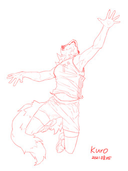5_fingers action_pose anthro bottomwear claws clothed clothed_anthro clothed_male clothing finger_claws fingers fluffy fluffy_tail footwear fully_clothed fully_clothed_anthro fully_clothed_male fur male mouth_closed pose shirt shoes shorts simple_background solo tail tank_top text topwear white_background kuromonsart ambiguous_species 2021 3:4 absurd_res artist_name dated digital_drawing_(artwork) digital_media_(artwork) english_text full-length_portrait hi_res monochrome portrait red_and_white sketch