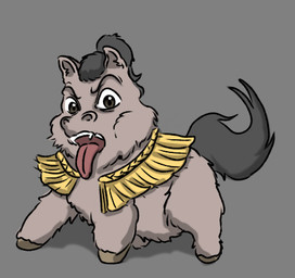 angry clothing feral fur grey_background grey_body grey_eyes grey_fur grey_hair grey_tail hair hooves looking_at_viewer male male_feral open_mouth raised_tail simple_background solo standing tail teeth tongue carpdime fluffy_pony fluffy_pony_(species) mammal digital_media_(artwork) low_res shaded