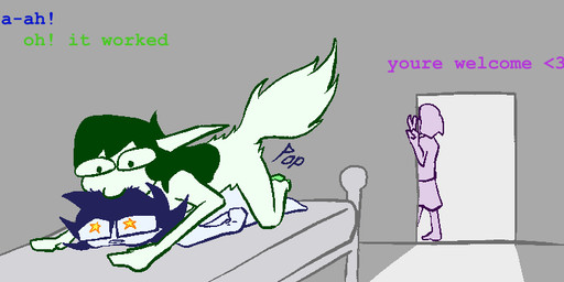 anal anal_penetration animal_genitalia animal_penis anthro balls blue_hair cutaway dialogue eyewear fur genitals glasses green_body green_fur green_hair green_penis green_text group gynomorph gynomorph/male gynomorph_penetrating gynomorph_penetrating_male hair hair_bite human_on_humanoid human_penetrated humanoid_penetrating humanoid_penetrating_human intersex intersex/male intersex_penetrating intersex_penetrating_male interspecies knot knotted_penis knotting male male_penetrated moan open_mouth penetration penile penile_penetration penis penis_in_ass purple_background sex simple_background star_eyes tail talking_to_another text trio white_body white_skin alyfia homestuck ms_paint_adventures jade_harley john_egbert rose_lalonde animal_humanoid canid canid_humanoid canine canine_humanoid dog_humanoid human humanoid mammal mammal_humanoid aliasing digital_media_(artwork)