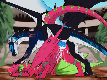 ankle_cuffs anthro ass_up back_spikes bdsm big_knot black_body black_scales blue_penis bodily_fluids bondage bound chained_to_floor cuff_(restraint) cum cum_in_vagina cum_inside cumshot duo ejaculation eyes_closed female feral feral_on_feral feral_penetrated feral_penetrating feral_penetrating_feral fin genital_fluids genitals handcuffed handcuffs head_fin intraspecies knot long_neck long_tail male male/female membrane_(anatomy) membranous_wings metal_cuffs neck_spikes open_mouth penetration penile penile_penetration penis penis_in_vagina red_body red_scales restraints scales sex spiked_tail spikes spikes_(anatomy) submissive submissive_anthro submissive_female tail tongue tongue_out vaginal vaginal_penetration wings dreyk-daro european_mythology mythology wings_of_fire prismatic_(the_real_pyrite) dragon mythological_creature mythological_scalie rainwing_(wof) scalie western_dragon 4:3 absurd_res hi_res