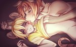 anthro blonde_hair blush clothed clothed_sex clothing duo embarrassed face_lick femboy foreplay fur hair kissing licking male male/male markings orange_body orange_fur orange_hair sex shirt size_difference spots spotted_body spotted_fur submissive submissive_male t-shirt tongue topwear touching_chest rogbiejoke buddy_cassini canid canine fox mammal murid murine rat rodent digital_media_(artwork)