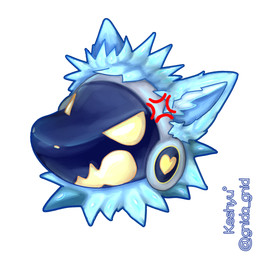 angry anthro blue_body blue_fur cross-popping_vein fur heart_symbol machine male messy_fur open_mouth protogen_visor simple_background yellow_eyes gnida_gnid protogen 1:1 hi_res
