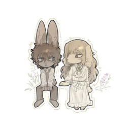 anthro anthrofied ascot barefoot blonde_hair bottomwear brown_body brown_fur brown_hair claws closed_frown clothing collared_shirt dress duo feet female female_anthro finger_claws floppy_ears flower fluffy_ears frown fur hair half-closed_eyes hands_in_lap hands_together heart_symbol looking_at_another male male/female male_anthro mouth_closed narrowed_eyes pants plant pointy_ears prick_ears romantic romantic_couple shirt simple_background topwear white_background white_clothing white_dress luoyerrrrr limbus_company project_moon catherine_(limbus_company) heathcliff_(limbus_company) canid canine canis domestic_dog lagomorph leporid mammal rabbit 1:1 hi_res