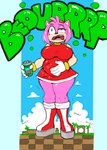 abdominal_bulge anthro bloated burp_fetish burping female macro platform_footwear solo beastbizkit sega sonic_the_hedgehog_(series) amy_rose absurd_res hi_res