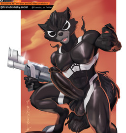 abs anthro balls big_balls big_penis erection genitals gun huge_penis humanoid_genitalia humanoid_penis latex long_penis male muscular muscular_anthro muscular_male pecs penis planet ranged_weapon slime solo space star text vein veiny_penis weapon franubis guardians_of_the_galaxy marvel marvel_rivals rocket_raccoon venom_raccoon alien mammal procyonid raccoon symbiote 2025 hi_res url