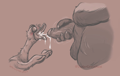 anthro balls beak belly big_balls big_penis blush bodily_fluids brown_background cheek_tuft crows_feet cum cum_drip cum_dripping_from_penis cum_from_mouth cum_in_mouth cum_inside cum_on_beak cum_on_tongue cumshot cupped_hands dripping duo ejaculation erection eyes_closed facial_tuft feather_hands feathers foreskin furry_balls genital_fluids genitals humanoid_genitalia humanoid_penis long_neck male male/male masturbation open_beak open_mouth orgasm overweight overweight_male penis simple_background size_difference thick_thighs tongue tuft vein veiny_penis wings undergreysnest dreamworks kung_fu_panda li_shan_(kung_fu_panda) mr._ping anatid anseriform anserine avian bear bird giant_panda goose mammal 2024 dated monochrome signature sketch
