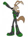 bodysuit clothing glistening latex male skinsuit solo tight_clothing hornbuckle loonatics_unleashed looney_tunes warner_brothers tech_e._coyote canid canine canis coyote mammal