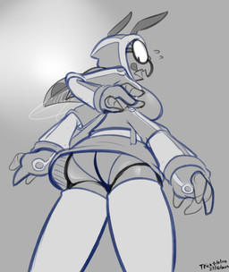 4_arms anthro big_breasts big_butt bodily_fluids breasts butt clothed clothing cute_fangs exoskeleton eyewear fangs female fingerless_gloves frown glasses gloves goggles handwear hoodie insect_wings legwear looking_back looking_down low-angle_view mandibles markings multi_arm multi_limb open_mouth panties pantsless rear_view shirt solo spots spotted_body spotted_exoskeleton stockings sweat sweatdrop teeth topwear underwear upskirt wings felino phoebe_(felino) arthropod beetle cucujoid insect ladybug 2025 greyscale hi_res monochrome sketch