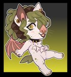 andromorph anthro beanie chibi clothing dreadlocks gift green_hair hair hat headgear headwear intersex piercing smile solo wings greaserdemon bat leaf-nosed_bat mammal microbat yangochiropteran hi_res