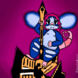 anthro blue_body blue_fur dancing fangs front_view fur gesture hair hammer looking_at_viewer male nipples nude pink_hair pink_nose pole pole_dancing purple_background purple_whiskers rat_tail ratthew_(rattwhodraws) simple_background smile solo tail tail_gesture tail_heart teeth tools whiskers rattwhodraws atlyss chang_(atlyss) mammal murid murine rat rodent 1:1 hi_res
