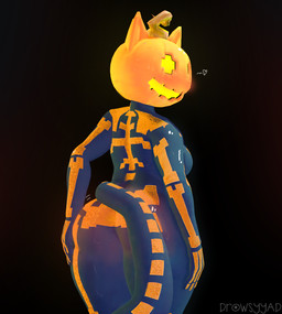big_butt black_body blush bodily_fluids butt female food for_a_head fruit glistening glistening_body glistening_skin huge_butt looking_at_viewer multicolored_body plant pumpkin pumpkin_head red_butt smile solo sweat thick_thighs drowsyymeows epic_games fortnite spice_(fortnite) felid feline mammal object_head 3d_(artwork) digital_media_(artwork)