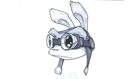 ambiguous_gender anthro eyewear eyewear_on_head fur goggles goggles_on_head simple_background solo white_background bob_rafei jak_and_daxter naughty_dog sony_corporation sony_interactive_entertainment daxter mammal mustelid ottsel 16:9 headshot_portrait hi_res monochrome official_art portrait traditional_media_(artwork) widescreen male_(lore)
