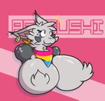 anthro big_breasts breasts female fur grey_body grey_fur huge_breasts lgbt_pride pansexual_pride_colors pride_colors solo sushirolldragon 2020 absurd_res hi_res