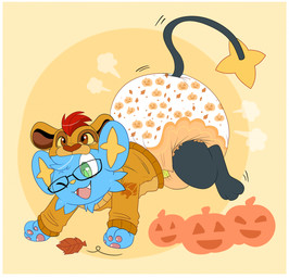 3_toes ambiguous_gender autumn black_body black_fur blue_body blue_fur border clean_diaper clothed clothing cloud_emanata cute_fangs diaper diaper_puff emanata eyewear fangs feet feral fur glasses head_tuft hoodie jack-o'-lantern leaf multicolored_body multicolored_fur one_eye_closed open_mouth open_smile pattern_diaper pawpads pink_pawpads running simple_background smile solo teeth toes topwear tuft wearing_diaper wearing_glasses white_border yellow_inner_ear yellow_nose jupiters disney nintendo pokemon the_lion_guard the_lion_king kion_(the_lion_guard) spark_swiftpaw generation_4_pokemon pokemon_(species) shinx hi_res