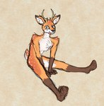 anthro canid canine deer derpy feex fox hybrid jammyjams male mammal sketch solo tongue tongue_out