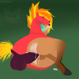 anal anthro bodily_fluids cuddling cum duo ejaculation eyes_closed forest forest_background genital_fluids male male/male nature nature_background plant relaxing tree rage_spark rage_spark_(character) deer equid equine horse mammal 1:1 absurd_res hi_res