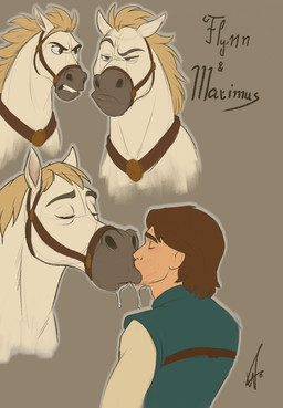 angry bestiality bestiality_kiss bodily_fluids clothed clothing duo eyes_closed feral french_kissing fur hair human_on_feral interspecies kissing male male/male male_feral male_human male_on_feral male_on_human saliva saliva_string simple_background standing text topwear ward0r disney tangled_(disney) flynn_rider maximus_(tangled) equid equine horse human mammal digital_media_(artwork) hi_res