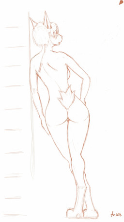 anthro breasts female genitals nude simple_background solo vulva white_background year tu 2013 9:16 hi_res line_art sketch