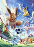 ambiguous_gender ball detailed_background evolutionary_family feral group playground slide soccer_ball swing tail ho-oh_(artist) nintendo pokemon canid eevee eeveelution espeon flareon generation_1_pokemon generation_2_pokemon generation_4_pokemon generation_6_pokemon glaceon jolteon leafeon mammal pokemon_(species) sylveon umbreon vaporeon hi_res