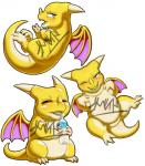 ambiguous_gender blush dragon dragon_quest drinking gotobeido hi_res horn lying mythological_creature mythological_scalie mythology open_mouth scalie simple_background small_fry solo square_enix standing tail water watermark white_background wings