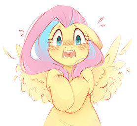 blue_eyes blush blush_lines embarrassed eyelashes female feral front_view looking_at_viewer open_mouth simple_background solo spread_wings teeth white_background wings yellow_body melodylibris friendship_is_magic hasbro my_little_pony mythology fluttershy_(mlp) equid equine mammal mythological_creature mythological_equine pegasus colored digital_drawing_(artwork) digital_media_(artwork) reaction_image shaded