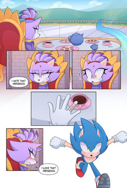 anthro beverage blush castle container contrail cup dialogue digit_ring duo female food furniture hair hero jewelry lidded_eyes male male/female marriage_proposal outside ponytail princess ring romantic romantic_couple royalty simple_background sitting smile speech_bubble super_speed surprised table tea tea_cup teapot text wedding_ring emerald_kora sega sonic_the_hedgehog_(series) blaze_the_cat sonic_the_hedgehog domestic_cat eulipotyphlan felid feline felis hedgehog mammal comic english_text hi_res