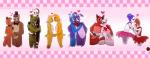 alternate_species anthro clothing duo female female/female furrification hair humanized love male male/female male/male namygaga five_nights_at_freddy's five_nights_at_freddy's_2 five_nights_at_freddy's_3 fnafng scottgames sister_location ballora_(fnafsl) bonnie_(fnaf) chica_(fnaf) circus_baby_(fnaf) foxy_(fnaf) freddy_(fnaf) mangle_(fnaf) marionette_(fnaf) springtrap_(fnaf) toy_bonnie_(fnaf) toy_chica_(fnaf) toy_freddy_(fnaf) avian bear bird canid canine chicken fox galliform gallus_(genus) human lagomorph leporid mammal phasianid rabbit undead zombie absurd_res hi_res multiple_images