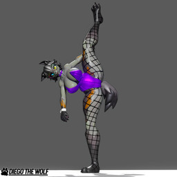 anthro big_breasts big_butt big_tail biped blue_eyes breasts bunny_costume butt clothing costume eyewear female female_anthro flexible fluffy footwear fur grey_background grey_body hand_on_head heterochromia looking_at_viewer one_leg_up orange_body orange_fur outline pose purple_clothing raised_leg simple_background small_nose socks solo splits spread_legs spreading standing tail text thick_thighs tongue tongue_out topwear vertical_splits yellow_eyes diegothewolf seriuswolf_(modeler) epic_games fortnite wolfie_(fortnite) canid canine canis mammal wolf 1:1 3d_(artwork) absurd_res blender_(artwork) blender_eevee_(artwork) digital_media_(artwork) english_text hi_res pinup