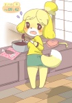 anthro baking blush bottomwear candy chocolate clothing cooking dessert featureless_feet feet female food heart_box holidays looking_at_viewer looking_back pencil_skirt skirt solo yokikana_yk animal_crossing nintendo valentine's_day isabelle_(animal_crossing) canid canine canis domestic_dog mammal shih_tzu toy_dog