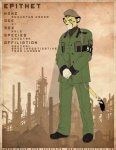 >:| anthro armband beret clothing green_eyes hat headgear headwear male military military_uniform solo spots tail text uniform j_axer epithet cheetah felid feline mammal 2008 english_text