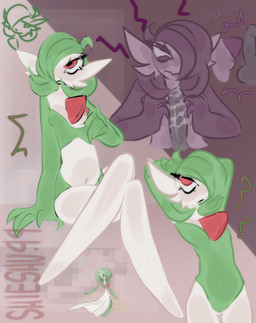 anthro arms_above_head bangs bodily_fluids breast_play breast_squish breasts clothing cum duo ejaculation female genital_fluids genitals green_clothing hands_behind_head humanoid_genitalia legwear long_legs male male/female midriff nipples presenting sex skinny_female small_breasts solo squish thin_calves tights titfuck white_body shieshuqqq nintendo pokemon gardevoir generation_3_pokemon human mammal pokemon_(species) absurd_res hi_res sketch