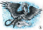 feathered_wings feathers feral fur hair paws solo tail white_hair wings natoli mythology dragon feathered_dragon feathered_scalie furred_dragon furred_scalie mythological_creature mythological_scalie scalie 2020 traditional_media_(artwork)