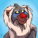 beard facial_hair feral male mane markings mature_male solo priestofjashin disney the_lion_king rafiki felid lion mammal pantherine hi_res