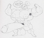 abs after_transformation anthro armpit_hair asking asking_how asking_self balls big_balls big_muscles big_nipples big_penis body_hair embarrassed foreskin genitals growth huge_balls huge_muscles huge_nipples huge_penis humanoid_genitalia humanoid_penis hyper hyper_balls hyper_genitalia hyper_muscles hyper_nipples hyper_penis inner_monologue male muscle_growth muscular nipples pecs penis pose pubes question solo stuttering text thinking thought_bubble ludthefox samurai_rabbit:_the_usagi_chronicles usagi_yojimbo yuichi_usagi lagomorph leporid mammal rabbit 2022 english_text