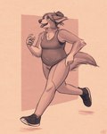 anthro bra chest_tuft clothing female fluffy fluffy_tail footwear hair jogging leggings legwear long_ears running shirt shoes simple_background slightly_chubby slightly_chubby_female sneakers solo sports_bra tail tank_top tied_hair tongue tongue_out topwear tuft underwear glopossum elise_(glopossum) border_collie canid canine canis collie domestic_dog herding_dog mammal pastoral_dog sheepdog 4:5 digital_media_(artwork) hi_res monochrome sepia sketch trans_(lore) trans_woman_(lore)