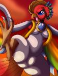 anthro beak breasts featureless_crotch feet female front_view non-mammal_breasts solo spread_legs spreading talons toes wings yoshimister kirby_(series) mythology nintendo dyna_blade avian bird dyna_blade_(species) mythological_avian mythological_bird mythological_creature mythological_firebird absurd_res hi_res