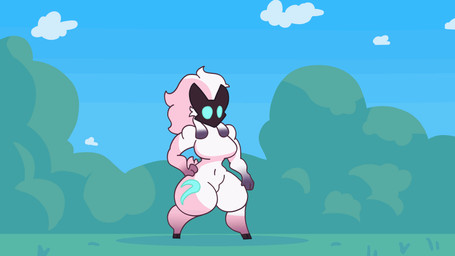 anthro big_breasts big_butt biped blinking body_size_growth breast_expansion breast_squish breasts butt butt_expansion cloud day expansion featureless_breasts female fur gloves_(marking) huge_breasts inflation markings outside size_transformation solo squish standing surprised teal_eyes thick_thighs transformation white_body white_fur svanarts league_of_legends riot_games tencent kindred_(lol) lamb_(lol) bovid caprine mammal sheep 16:9 2025 2d_animation alternate_version_at_source animated cel_shading digital_drawing_(artwork) digital_media_(artwork) english_description frame_by_frame hi_res shaded widescreen