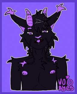 2_horns anthro black_body black_fur black_hole_eyes ear_piercing eyebrow_piercing facial_piercing fur horn male mouth_piercing multiple_piercings nipple_piercing nipples piercing purple_background purple_body purple_eyes purple_fur purple_nipples purple_nose purple_tongue simple_background solo stars_in_hair tongue voidryes mythology voidryes_(character) domestic_cat dragon eastern_dragon felid feline felis mammal mythological_creature mythological_scalie scalie hi_res meme