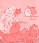 absurd_res ambiguous_gender anal anal_fingering anthro balls bodily_fluids claws crescentbites dialogue digital_drawing_(artwork) digital_media_(artwork) dragon duo english_text fingering fingering_partner floppy_ears genitals hi_res incest_(lore) lop_ears male male/ambiguous mythological_creature mythological_scalie mythology paws penis piercing saliva scalie sex sibling_(lore) tears teeth text trans_(lore) trans_woman_(lore) wings